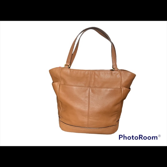 Coach XL Park North Tan Pebbled Leather Tote With Matching Wallet - Picture 2 of 11